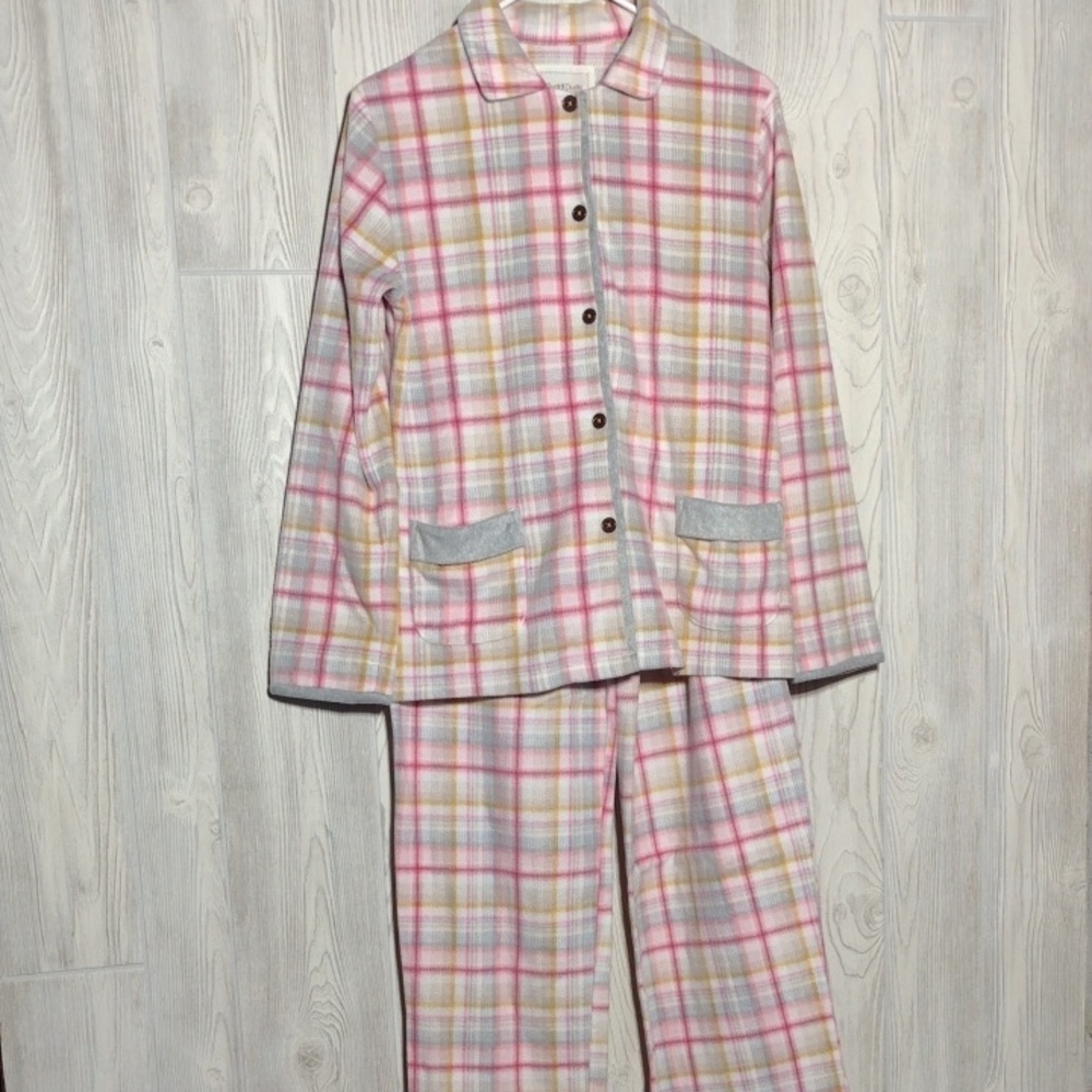 Plaid Button-Up Pajama Set